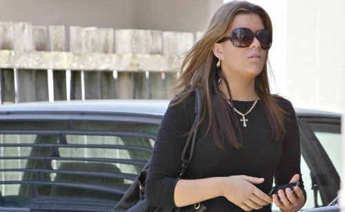 Stephanie Wallis leaves Maroochydore Court House yesterday. Stephanie Wallis leaves Maroochydore Court House yesterday.